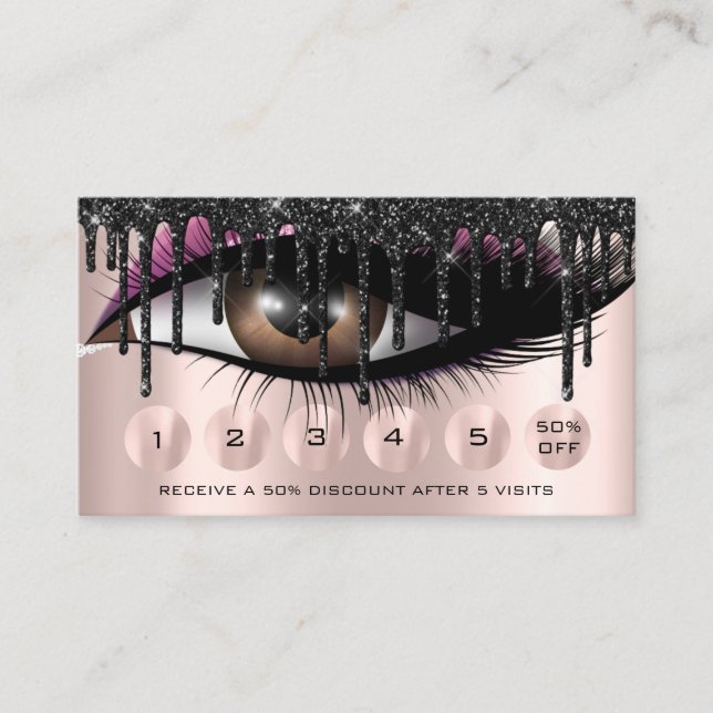 Loyalty  6 Makeup Glam Makeup  Eyelash Extension Business Card (Front)