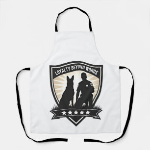 Loyalty Beyond Words Vintage K9 Police Badge Vecto Apron