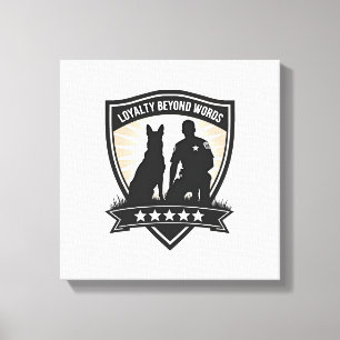 Loyalty Beyond Words Vintage K9 Police Badge Vecto Canvas Print