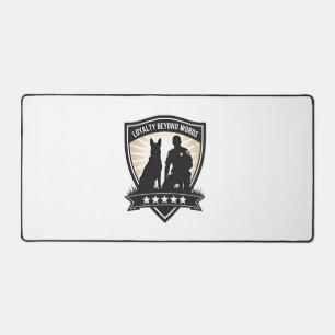 Loyalty Beyond Words Vintage K9 Police Badge Vecto Desk Mat