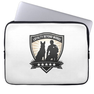 Loyalty Beyond Words Vintage K9 Police Badge Vecto Laptop Sleeve