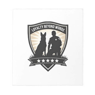 Loyalty Beyond Words Vintage K9 Police Badge Vecto Notepad