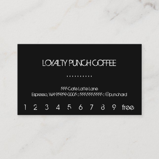 Loyalty Black Coffee Punch-Card Card (Front)