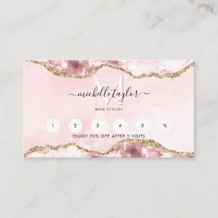 Loyalty Blush Pink Chic Modern Monogram Business C Business Card