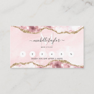 Loyalty Blush Pink Chic Modern Monogram Business C Card