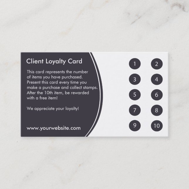 Loyalty Business Card Punch Card (Front)