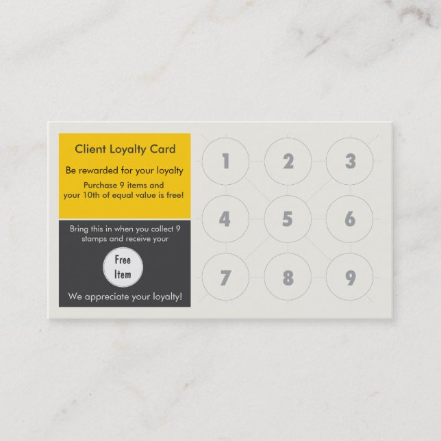 Loyalty Business Card Stamp Card (Front)
