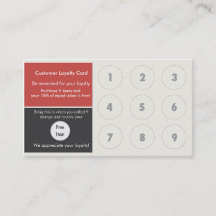Loyalty Business Card Stamp Card