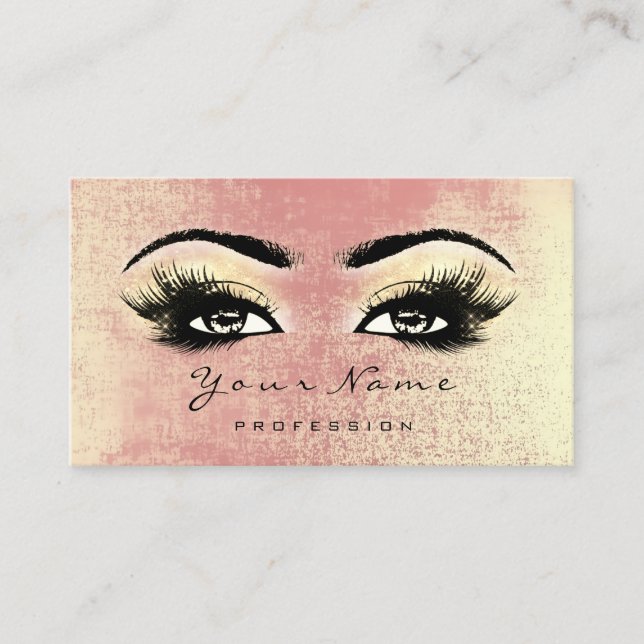 Loyalty Card 10 Makeup Lashes Extension Peach Rose (Front)