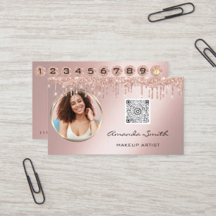 Loyalty Card 10 Punch Crown Rose QR Logo Photo