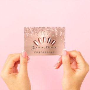 Loyalty Card 10 Punch Golden Grown Rose Nails