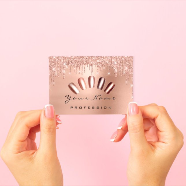 Loyalty Card 10 Punch Golden Grown Rose Nails (Creator Uploaded)