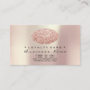 Loyalty Card 6 Beauty Salon Kiss Skinn Hearts Lips