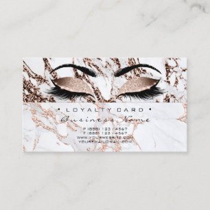 Loyalty Card 6 Beauty Salon Lash Copper Marble