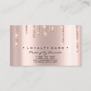 Loyalty Card 6 Beauty Salon Lashes Rose Gold Glitt