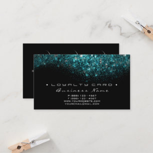 Loyalty Card 6 Beauty Salon Lashes Turquoise Blue