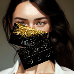Loyalty Card 6 Beauty Salon Lux Lash Gold Confetti