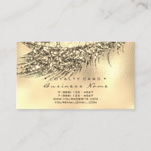 Loyalty Card 6 Beauty Salon Lux Lash Gold Metallic