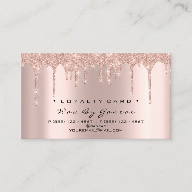Loyalty Card 6 Punch Makeup Artist Glitter Rose (Front)