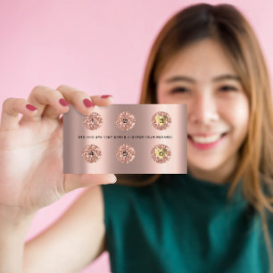 Loyalty Card 6 Punch Makeup Artist Heart Rose Gold