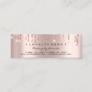 Loyalty Card 6 Punch Makeup Beauty Heart Rose Gold