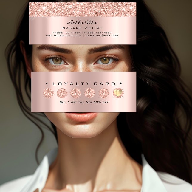 Loyalty Card 6 Punch Makeup Beauty Heart Rose Lux (Loyalty Card 6 Punch Makeup Beauty Heart Rose Lux)