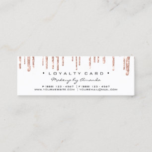 Loyalty Card 6 Punch Makeup Beauty Heart Rose Whit