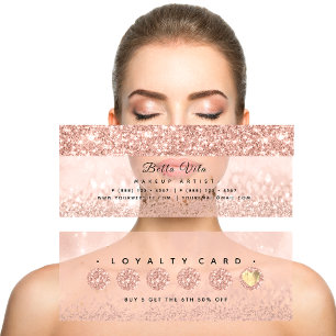 Loyalty Card 6 Punch Makeup Beauty Heart RoseSpark