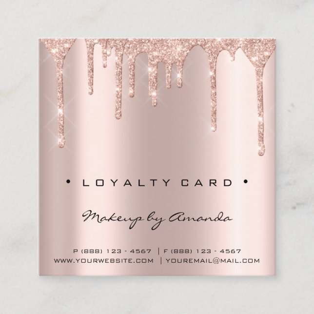 Loyalty Card 6 Punch Makeup Eyelash Heart Rose (Front)