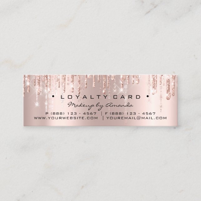Loyalty Card 6 Punch Makeup Heart Rose Drip Small (Front)