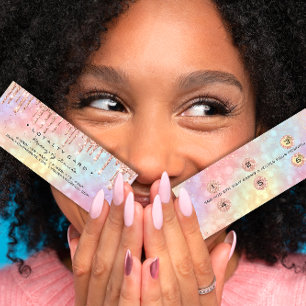 Loyalty Card 6 Punch Makeup Nails Holograph Small