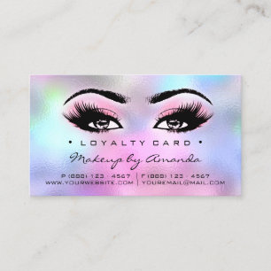 Loyalty Card 6 Punch Pink Makeup Artist