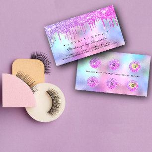 Loyalty Card 6 Punch Pink Makeup Artist Holograph