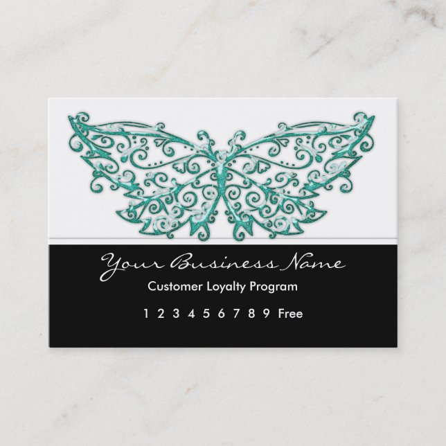Loyalty Card :: Beautiful Turquoise Butterfly (Front)