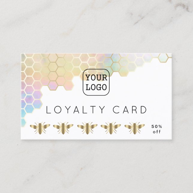 loyalty card bees honeycomb (Front)