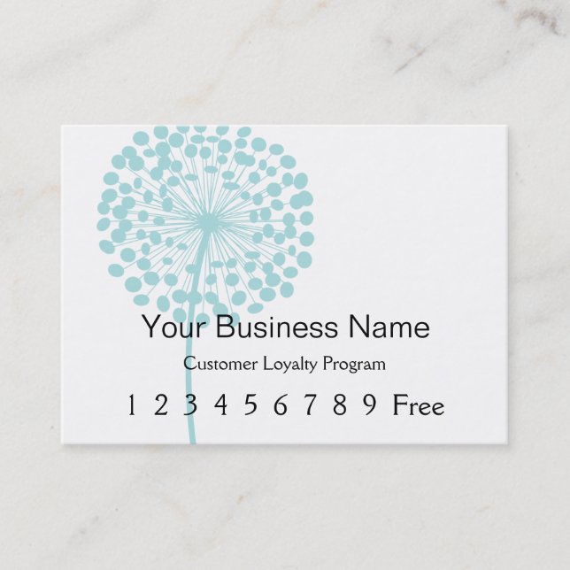 Loyalty Card :: Blue Dandelion (Front)