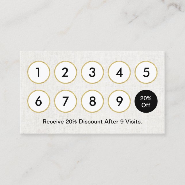 Loyalty Card | Elegant White Linen Salon Spa (Front)
