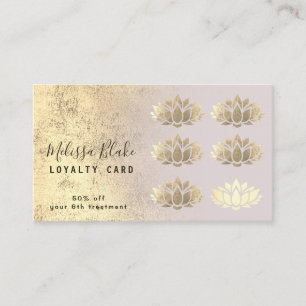loyalty card faux gold foil lotus logo