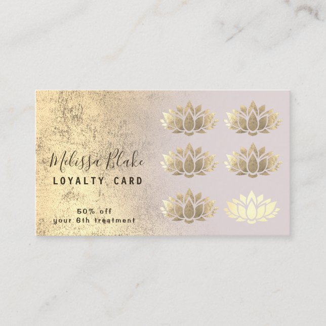 loyalty card faux gold foil lotus logo (Front)