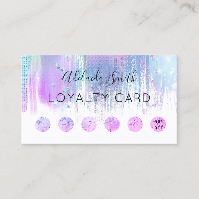 loyalty card FAUX holographic purple (Front)