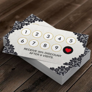 Loyalty Card   Hair Stylist Vintage Black Laced