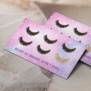 Loyalty Card   Lashes Makeup Artist Pastel Glitter