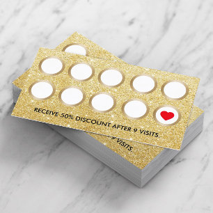 Loyalty Card   Modern Gold Glitter Beauty Salon