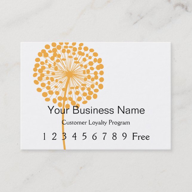 Loyalty Card :: Orange Dandelion (Front)