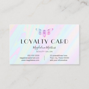 loyalty card pastel colours FAUX holographic bug