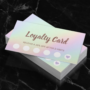 Loyalty Card   Pastel Holographic Beauty Salon