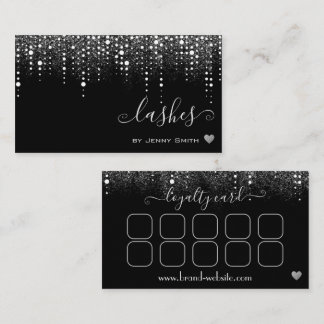 Loyalty Card Pretty Drips Silver Glitter Rain