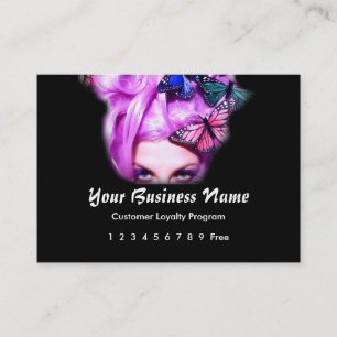 Loyalty Card :: Purple Hair Butterfly Lady