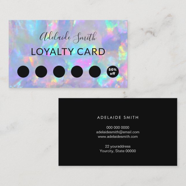loyalty card purple opal gemstone (Front/Back)