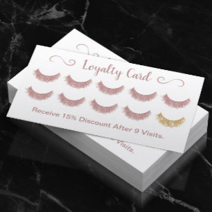 Loyalty Card   Rose Gold Eyelashes Lash Bar Makeup